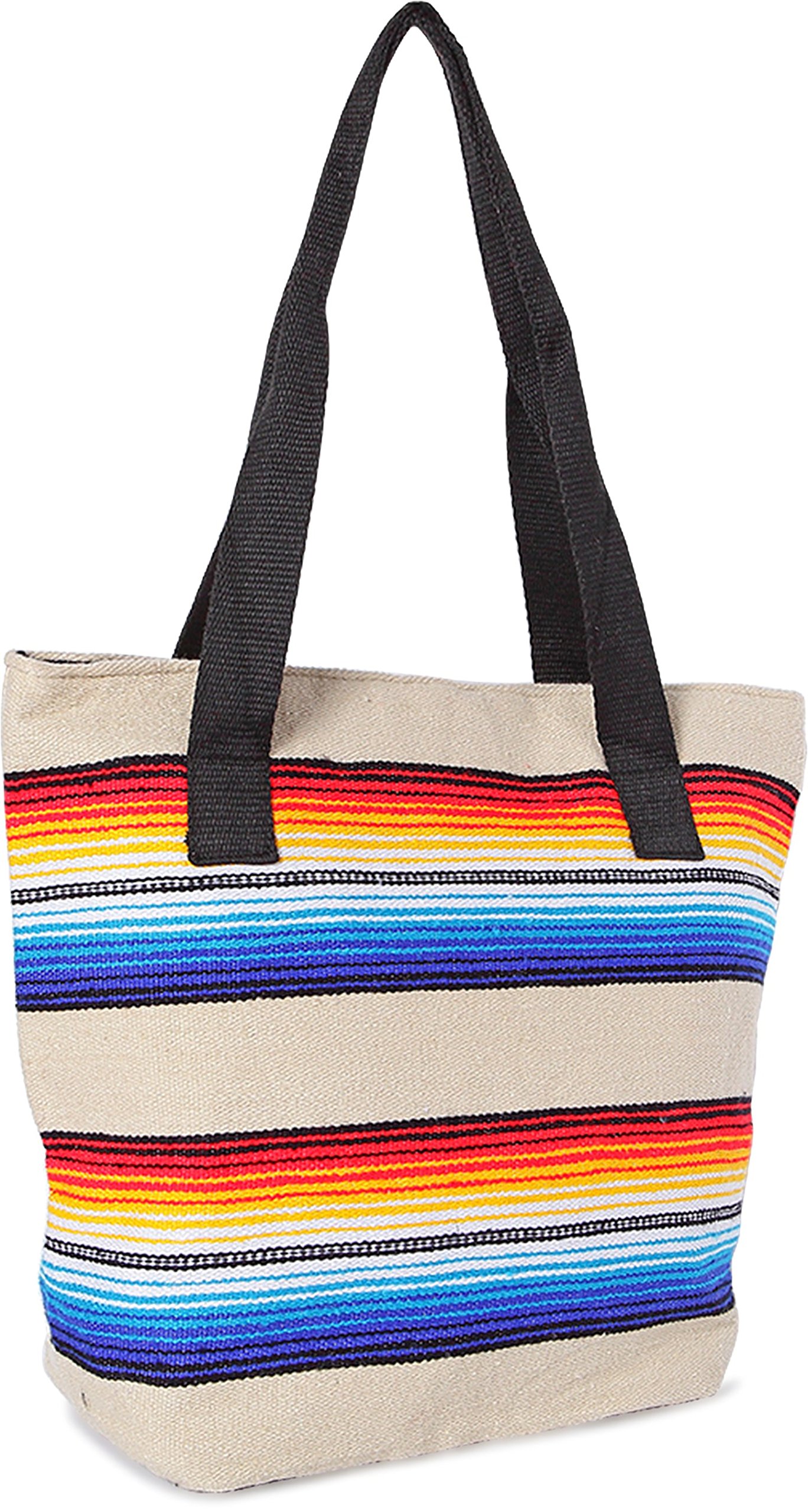 Handwoven Serape Tote Bag - Large Eco-Friendly Cotton Tote with Sturdy Woven Straps in Vibrant Colors | Perfect for Beach, Shopping & Farmers Market