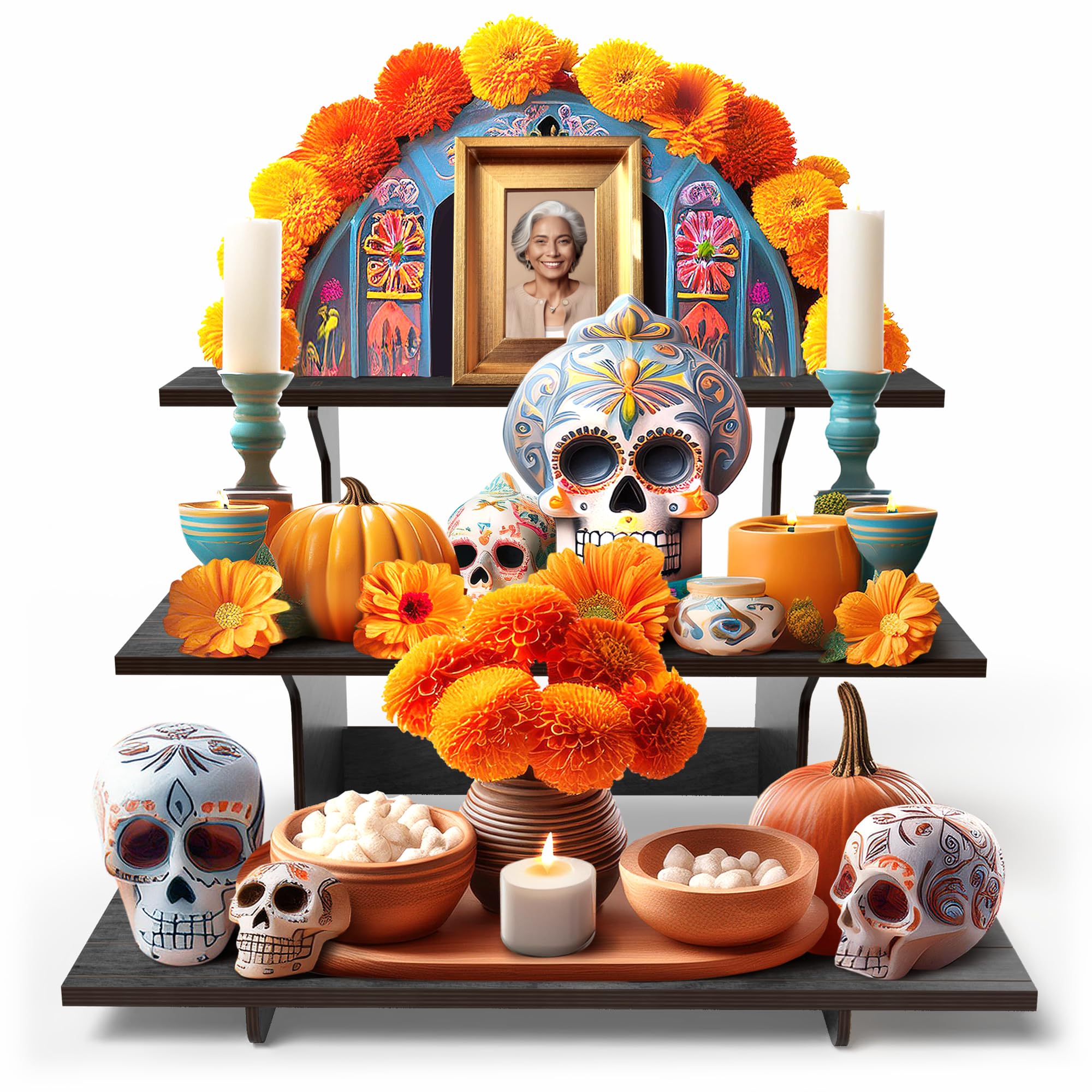 Black Wooden Tiered Stand - Portable Display Shelf for Jewelry, Cards & Vendor Events - Perfect for Home Decor, Retail Displays & Craft Shows