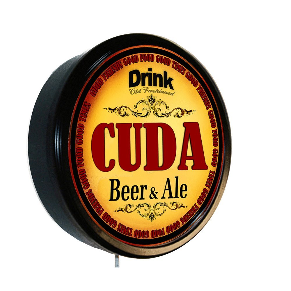 Vintage Cuda Beer and Ale Cerveza Lighted Wall Sign - Retro Bar Decor for Home, Pub, Man Cave, or Tavern - Perfect for Beer Lovers and Collectors