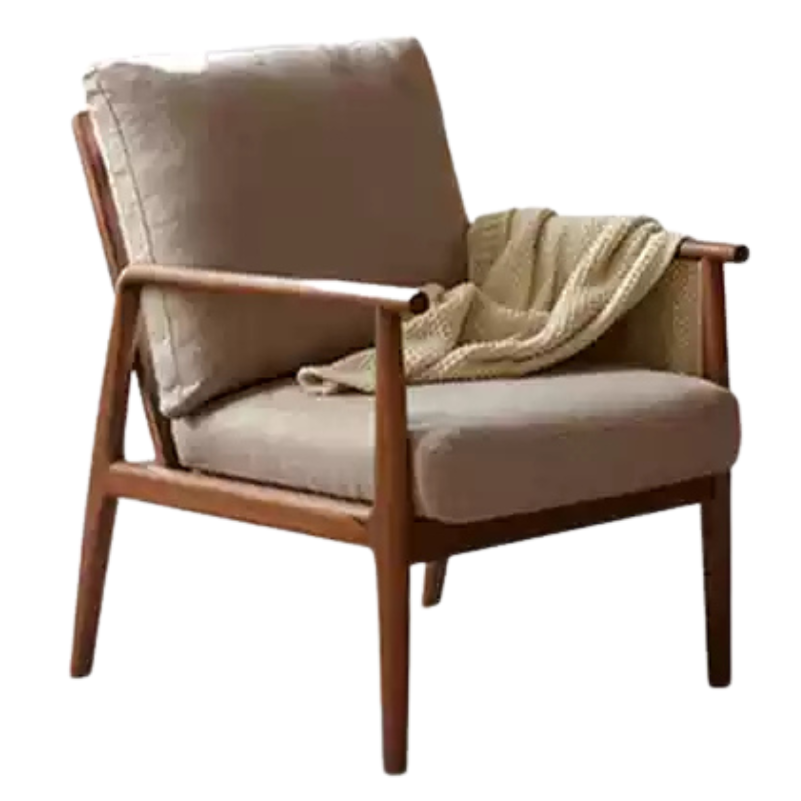25.5x29.9x35.4 inch / 65x76x90xcm / Rich Dark Walnut color / black walnut chair fabric smoke chestnut brown