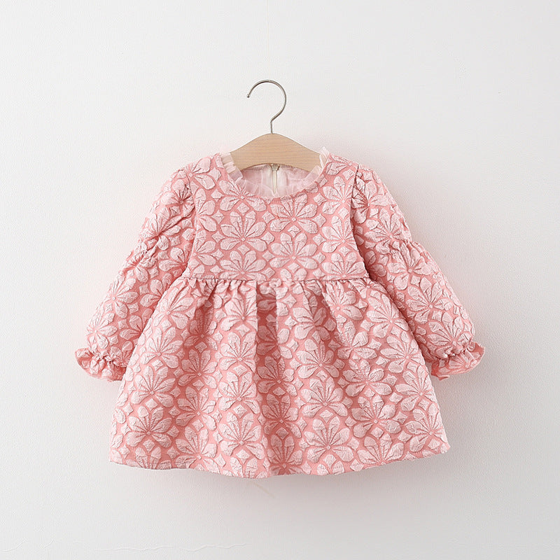 Baby Girl Cute Autumn Long Sleeve Bow Princess Dress - Perfect for Daily Wear, Birthday Parties & Family Photos