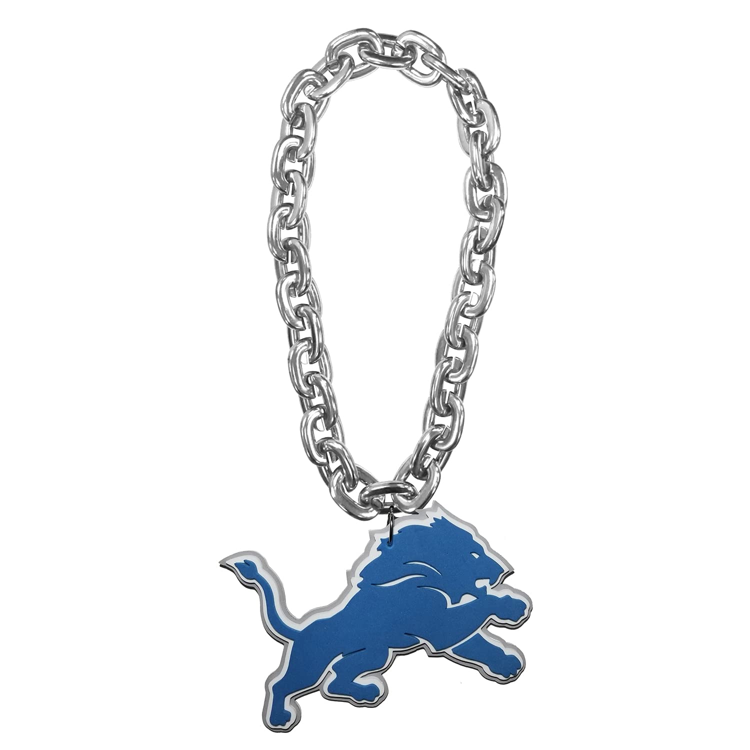 Aminco NFL Detroit Lions Team Fan Chain Necklace - Silver Plated Football Jewelry for Men & Women - Perfect for Game Day, Tailgating & Sports Events