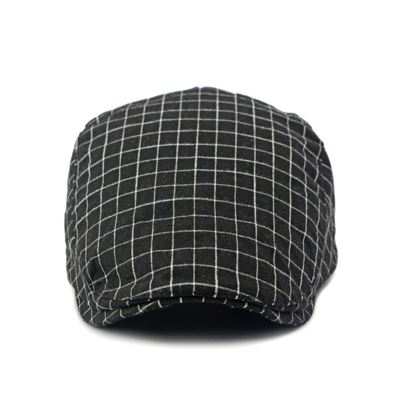 2 Pack Men's Plaid Cotton Flat Cap - Newsboy Ivy Cabbie Golf Gatsby Hat for Casual Wear, Outdoor Activities & Vintage Style
