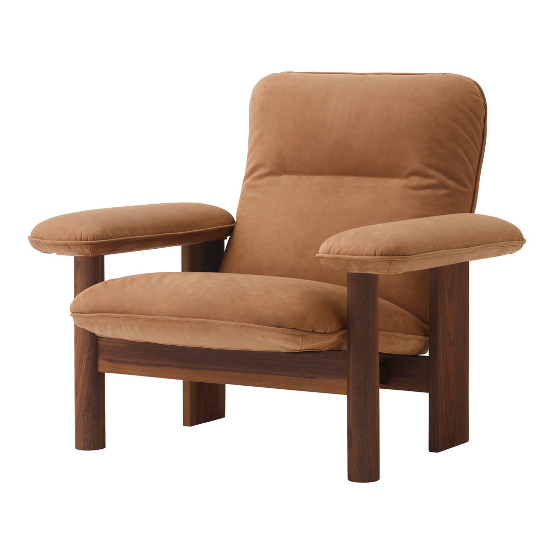 Brasilia Lounge Chair - Mid Century Modern Accent Chair for Living Room, Bedroom & Office - Comfortable Upholstered Armchair with Wooden Legs - Perfect for Relaxing, Reading & Lounging