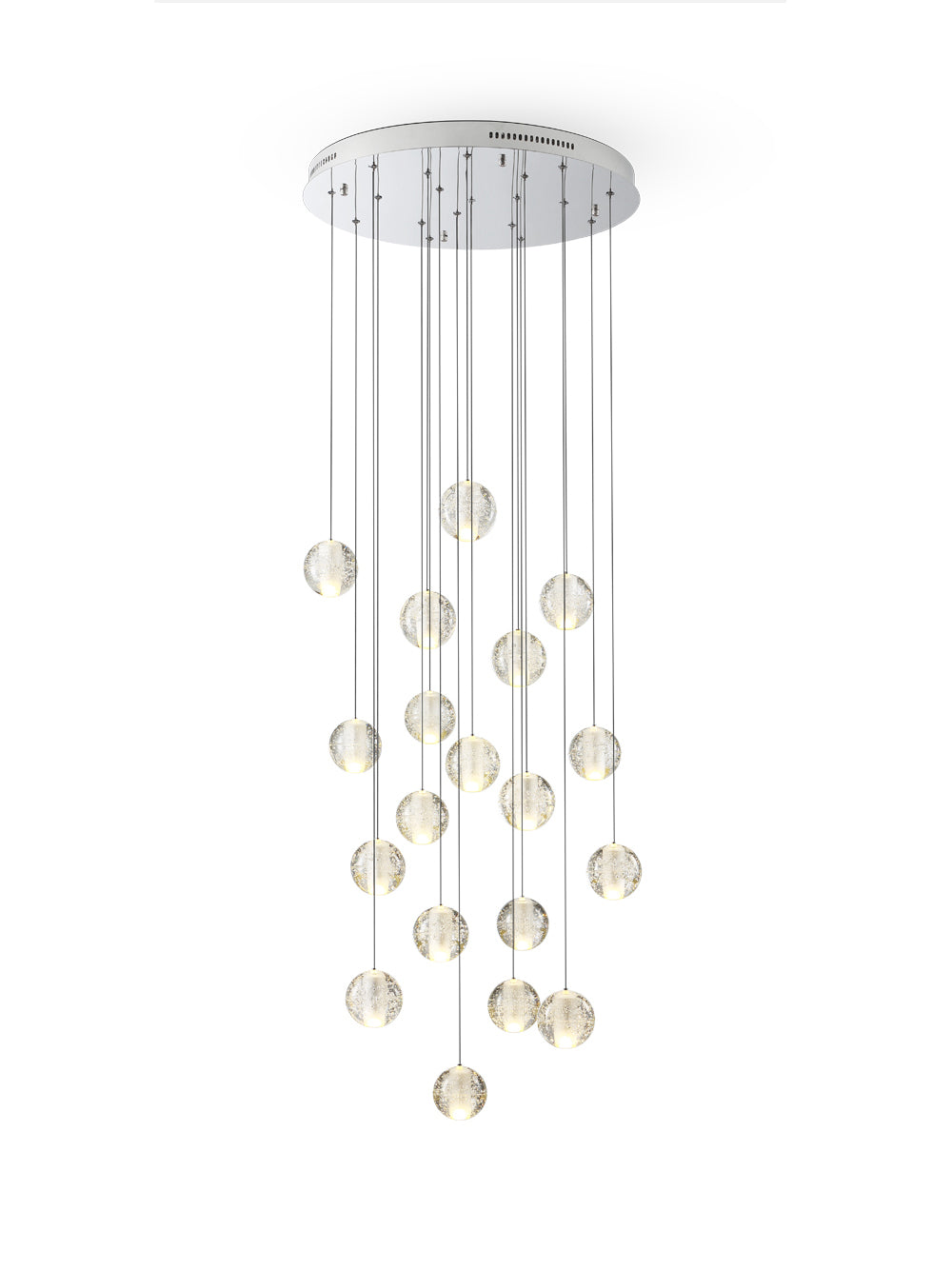 Elegant Ball Crystal Pendant Light - Modern Chandelier for Dining Room, Bedroom & Living Room Decor - Dimmable LED Hanging Light Fixture