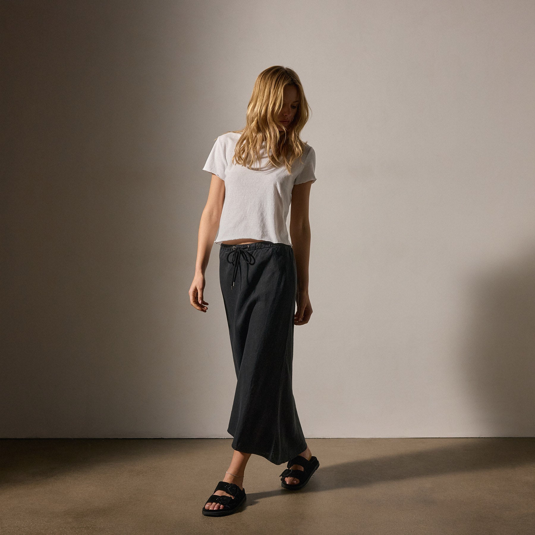 Elegant High Low Linen Skirt for Women - Black | Summer Beach Wear, Casual Outfits & Boho Style Fashion