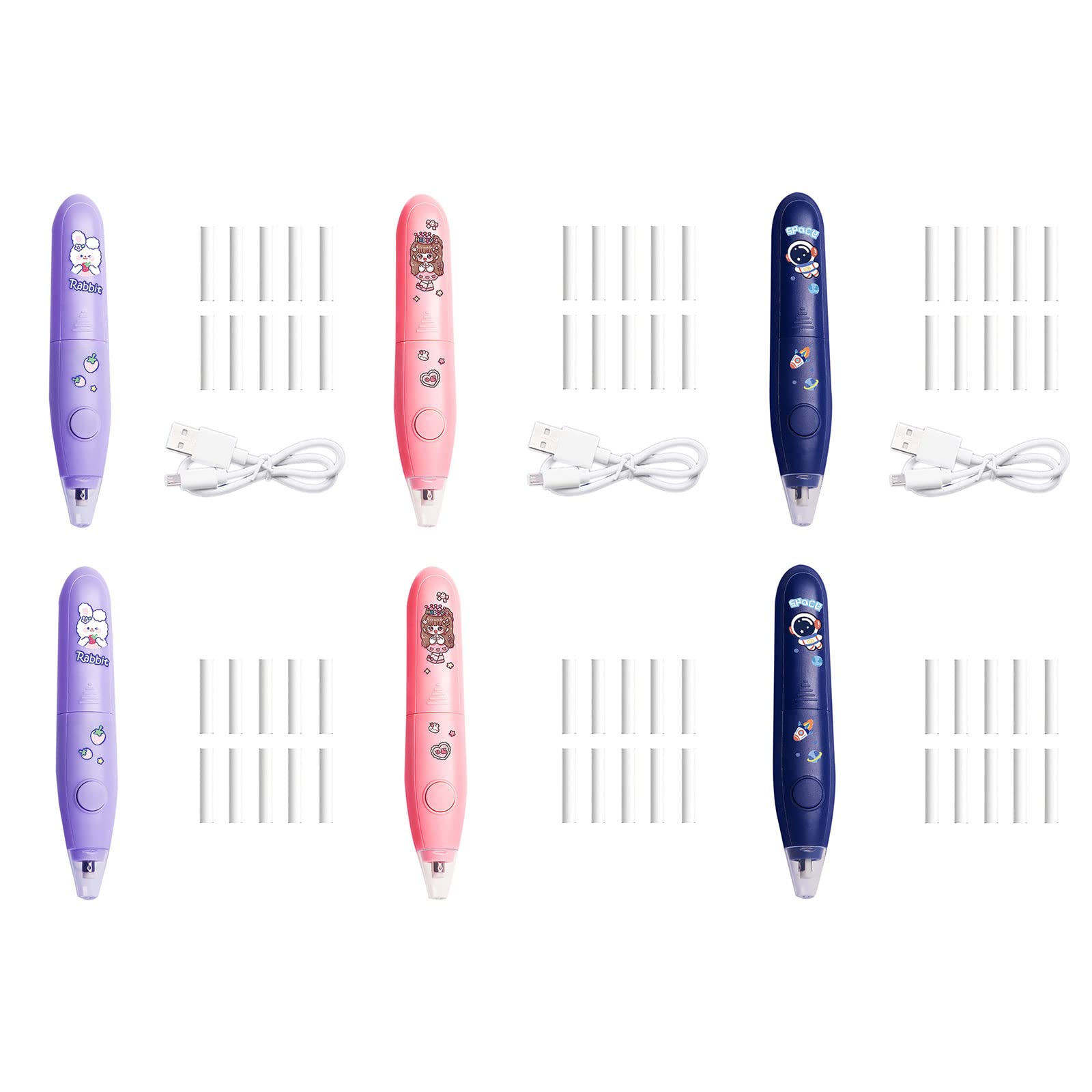 Electric Eraser for Artists & Students - Rechargeable Pencil Eraser with 5 Replacement Refills - Perfect for Sketching, Drawing & School Projects - Ideal Gift for Art Lovers & Stationery Enthusiasts