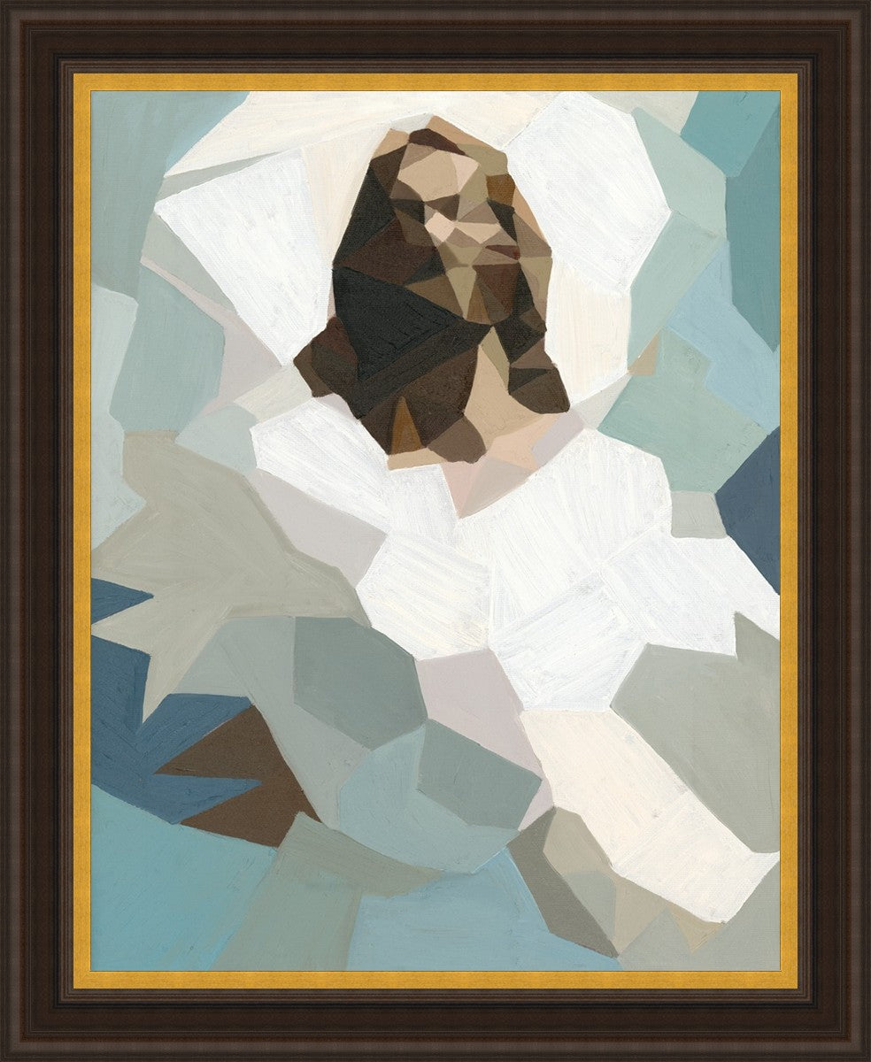 Christ in Blue Large Wall Art - Religious Home Decor for Living Room, Bedroom & Church - Inspirational Christian Painting