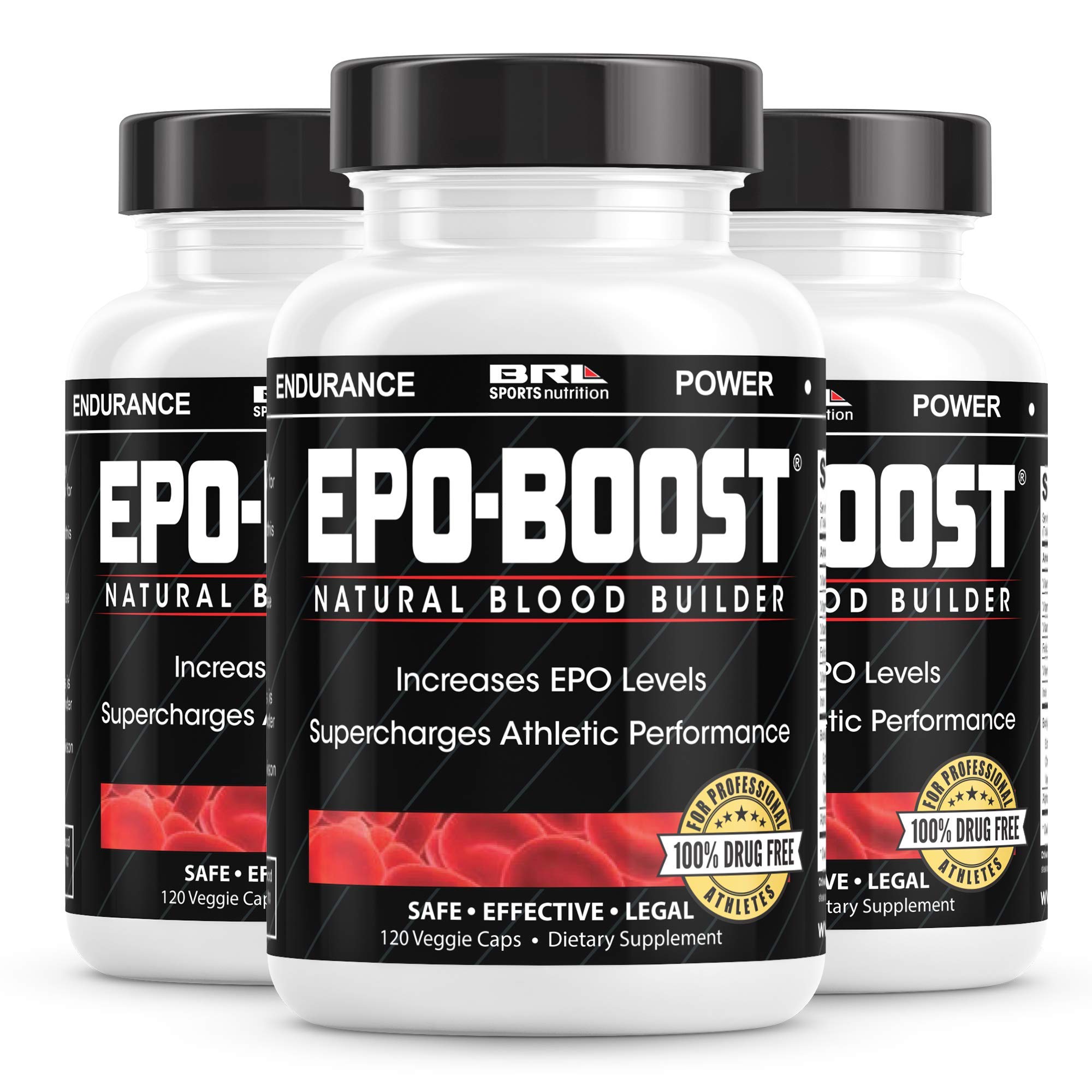 EPO-Boost Natural Blood Builder Sports Supplement - Oxygen & RBC Booster with Echinacea & Dandelion Root for Increased VO2 Max, Energy & Endurance (3-Pack) - Ideal for Athletes, Fitness Enthusiasts & High-Altitude Training