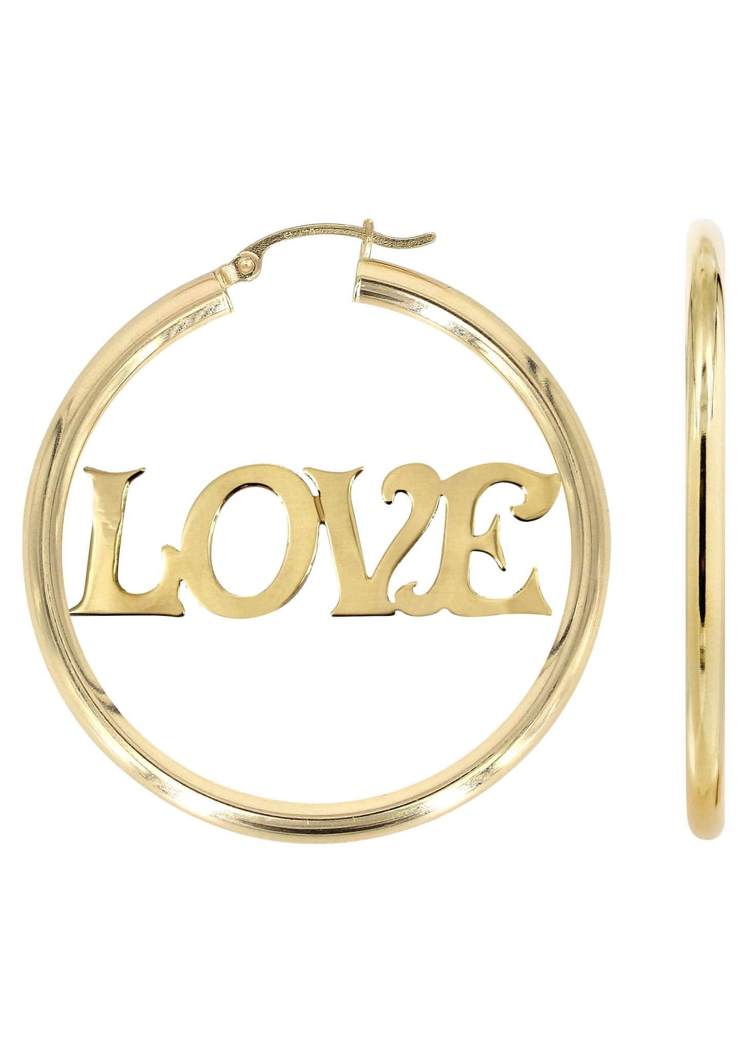 14K Gold Name Plate Hoop Earrings for Women - Personalized Custom Engraved Jewelry - Perfect for Gifts, Anniversaries, and Special Occasions