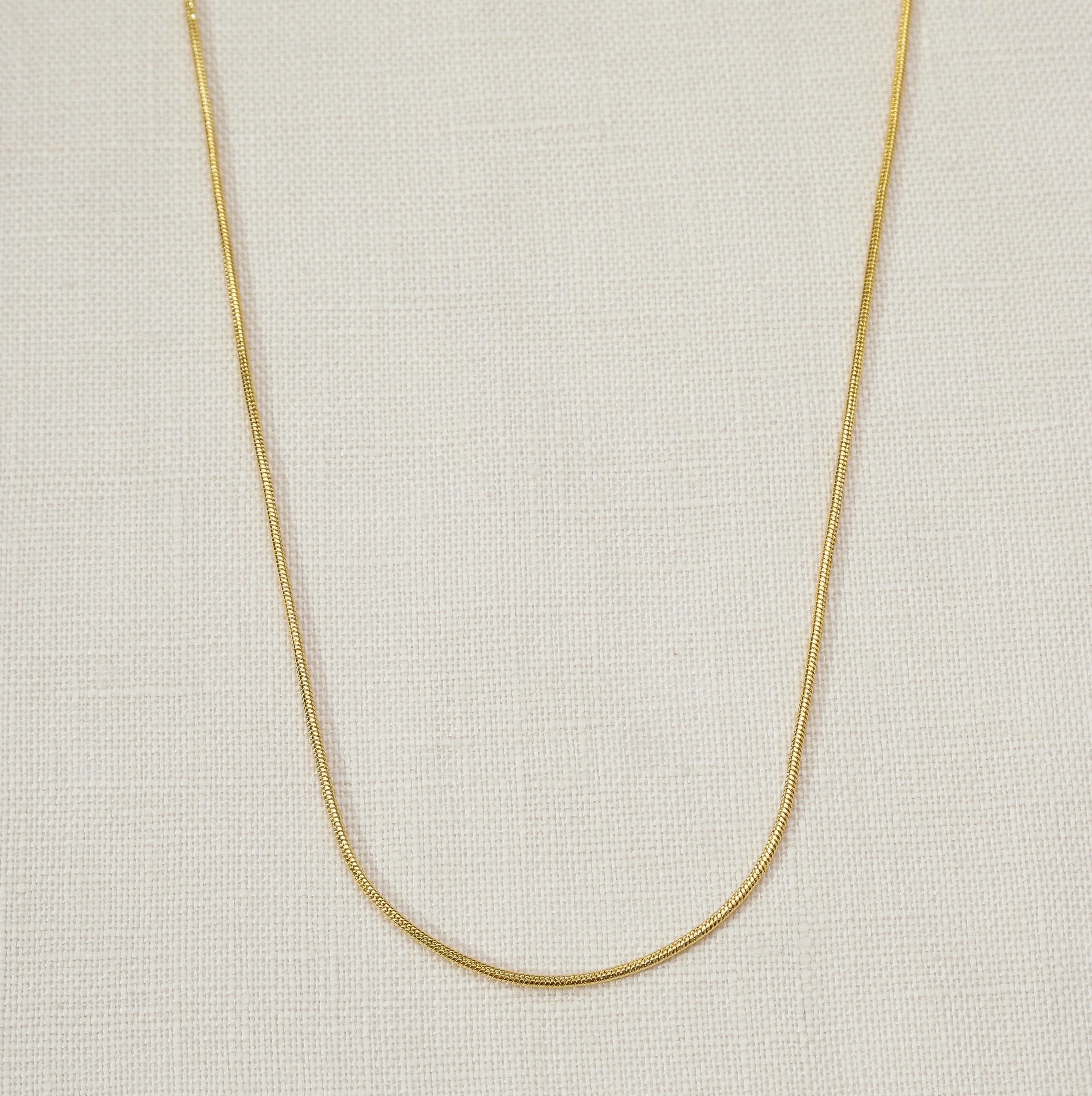 18K Gold Filled 1.2mm Round Snake Chain Necklace for Women - Dainty Layering Jewelry, Gift for Her, Everyday Wear & Special Occasions