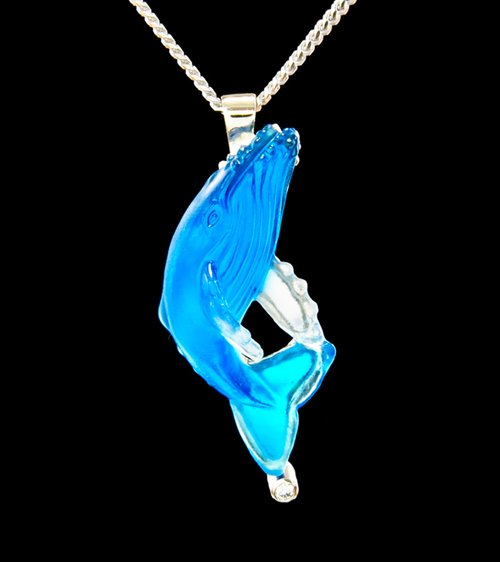 14K White Gold Diamond Humpback Whale Pendant Necklace - Elegant Ocean-Themed Jewelry for Women, Perfect Gift for Birthday, Anniversary & Special Occasions