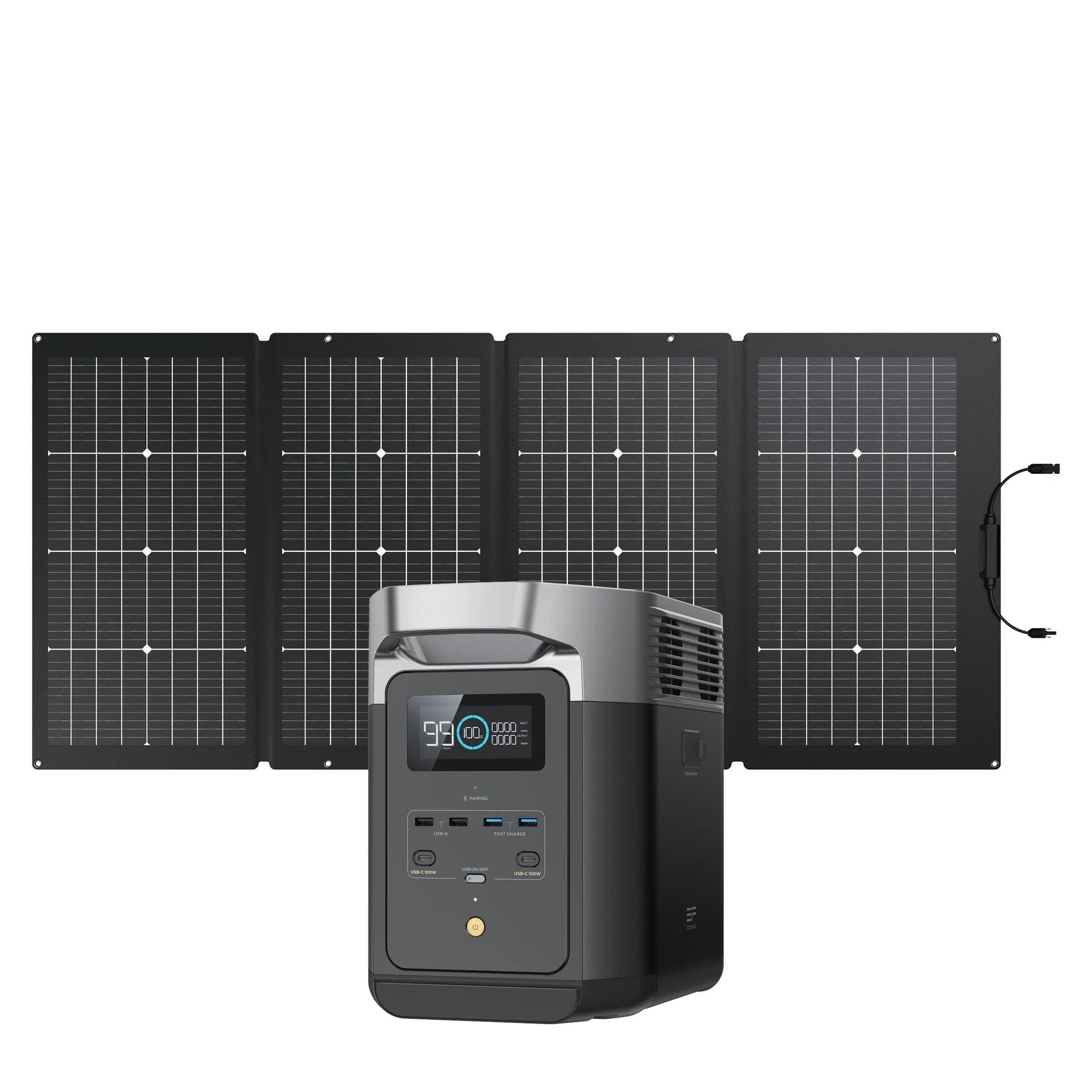 EcoFlow DELTA 2 Portable Power Station with 220W Solar Panel - Solar Generator for Camping, RV, Home Backup & Emergency Power Supply