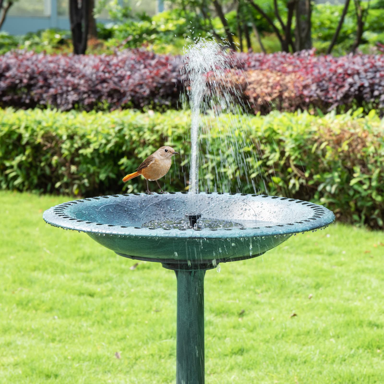 VIVOSUN 28 Inch Solar Bird Bath with Fountain - Solar Powered Outdoor Water Feature for Garden, Patio, Yard, Deck - Attracts Birds & Enhances Outdoor Decor (Green)