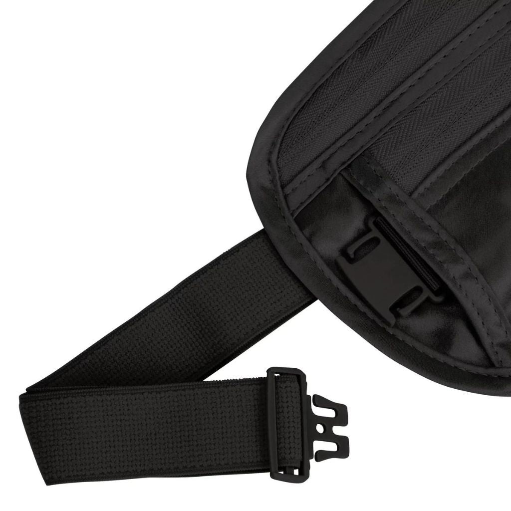 Eagle Creek Silk Undercover Money Belt - Secure Travel Wallet for Men & Women - RFID Blocking Hidden Waist Pouch - Perfect for International Travel, Hiking, and Daily Commute (Black)