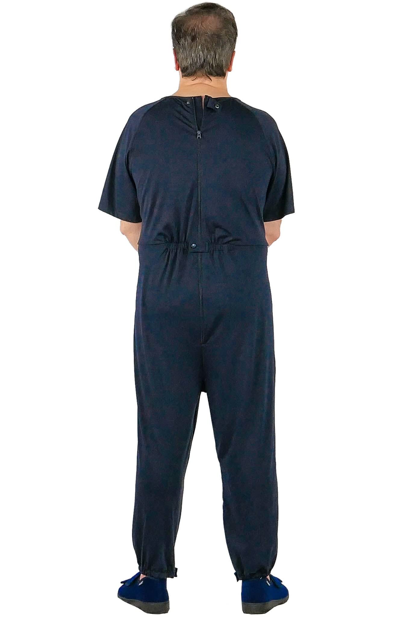 Ovidis Dementia Clothing - Alzheimer's Anti-Strip Jumpsuit for Elderly Men - Comfortable & Secure Onesie for Seniors with Dementia - Ideal for Home Care, Nursing Facilities & Daily Wear