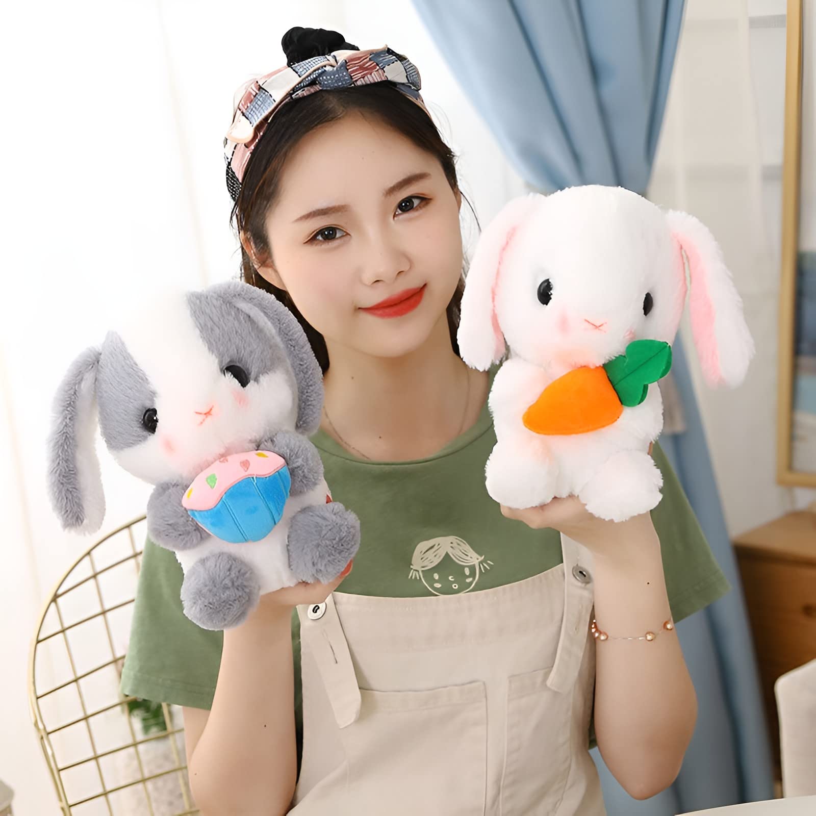 HOUPU Realistic Sitting Lop Eared Rabbit Plush Toy - 29.5