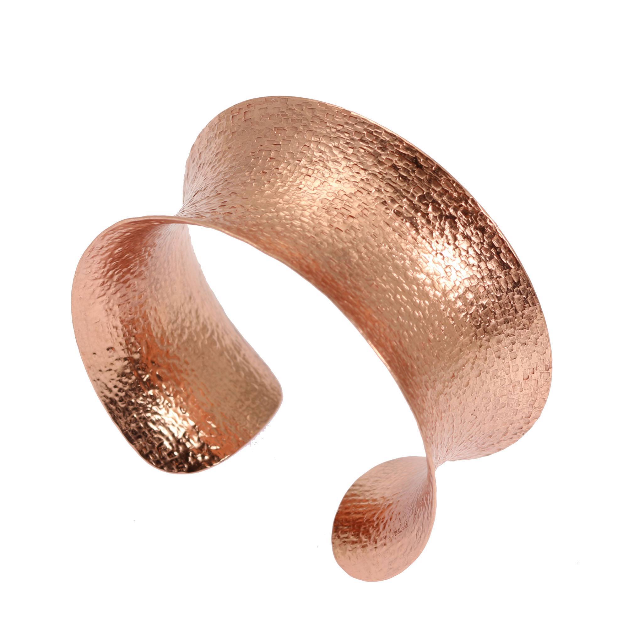 Handmade Textured Copper Cuff Bracelet for Women - Boho Chic Jewelry Gift for Her - Perfect for Casual Wear, Date Nights & Festival Outfits