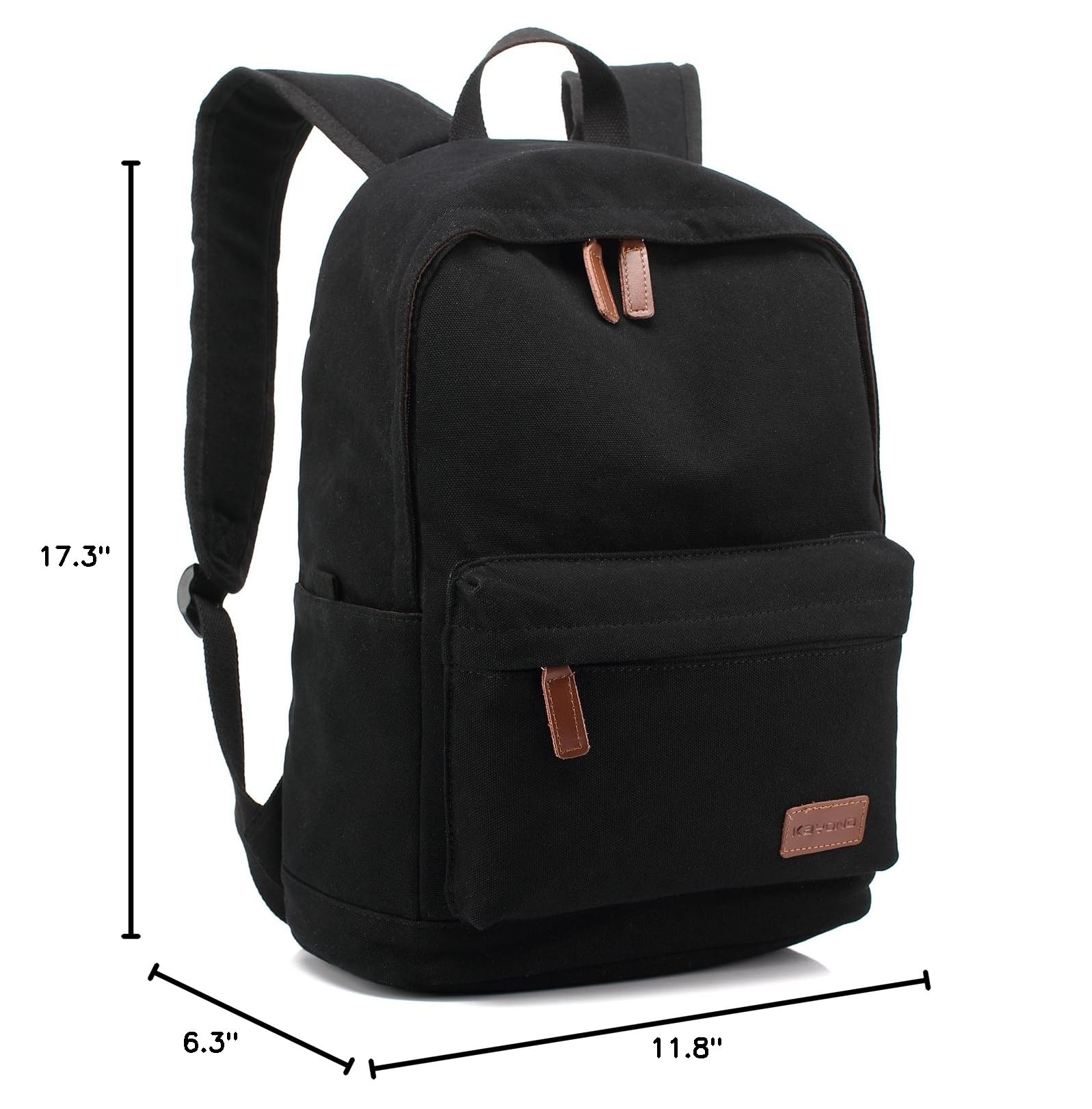 Kayond Lightweight Canvas Laptop Backpack - Durable Travel Rucksack for Men & Women - Fits 15 Inch Notebook - Casual Style Fashion Backpack (Black) - Perfect for Work, School, and Travel