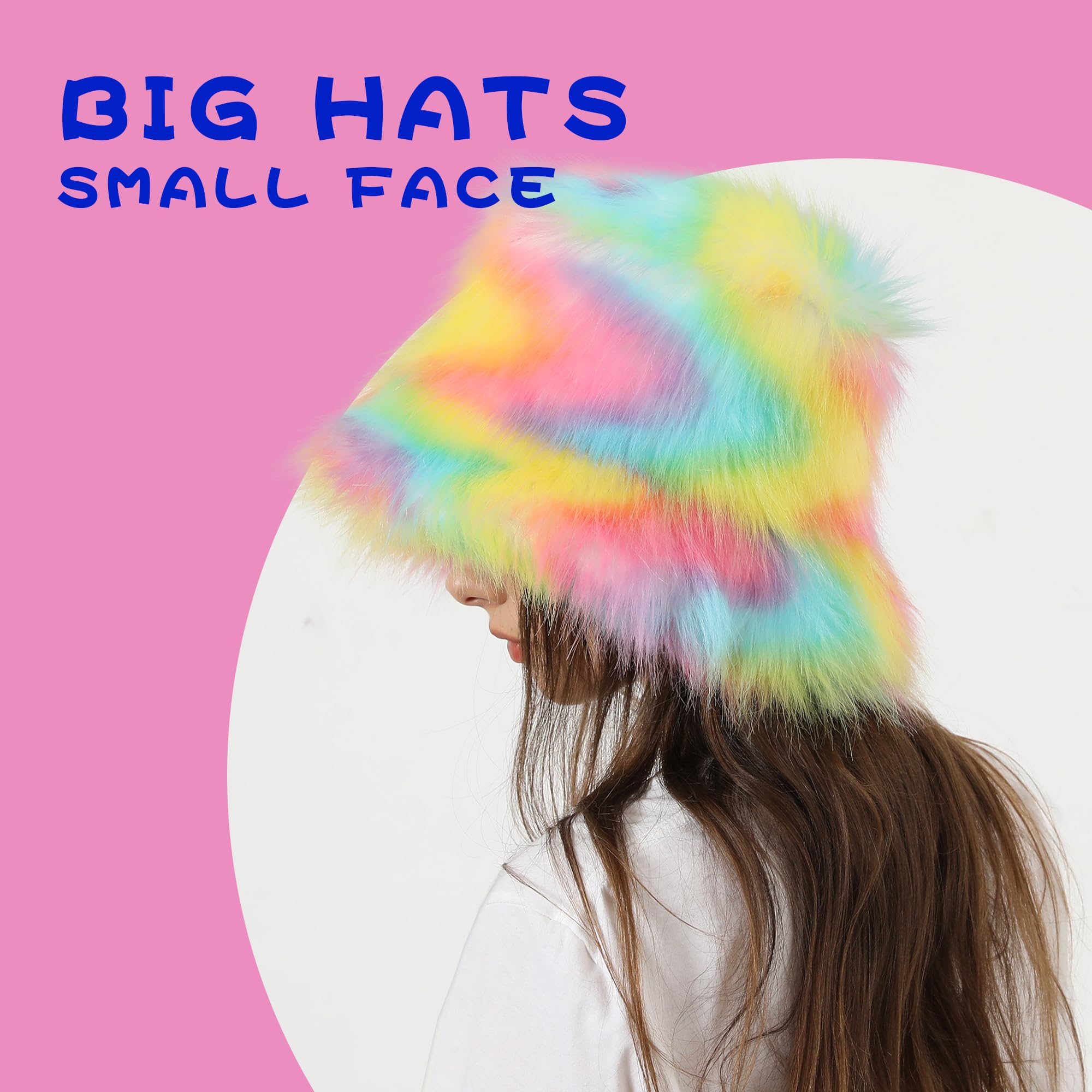 Women's Winter Fuzzy Bucket Hat - Soft Plush Faux Fur Warm Fisherman Style Hat with Wide Brim for Men & Women | Cozy Cold Weather Accessory for Outdoor Activities, Snow Days & Fashion Streetwear