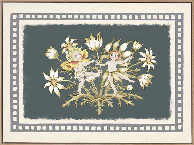 Dark Green Canvas Art Print - Springtime Dance Wall Decor for Living Room, Bedroom & Office | Nature Inspired Home Decor