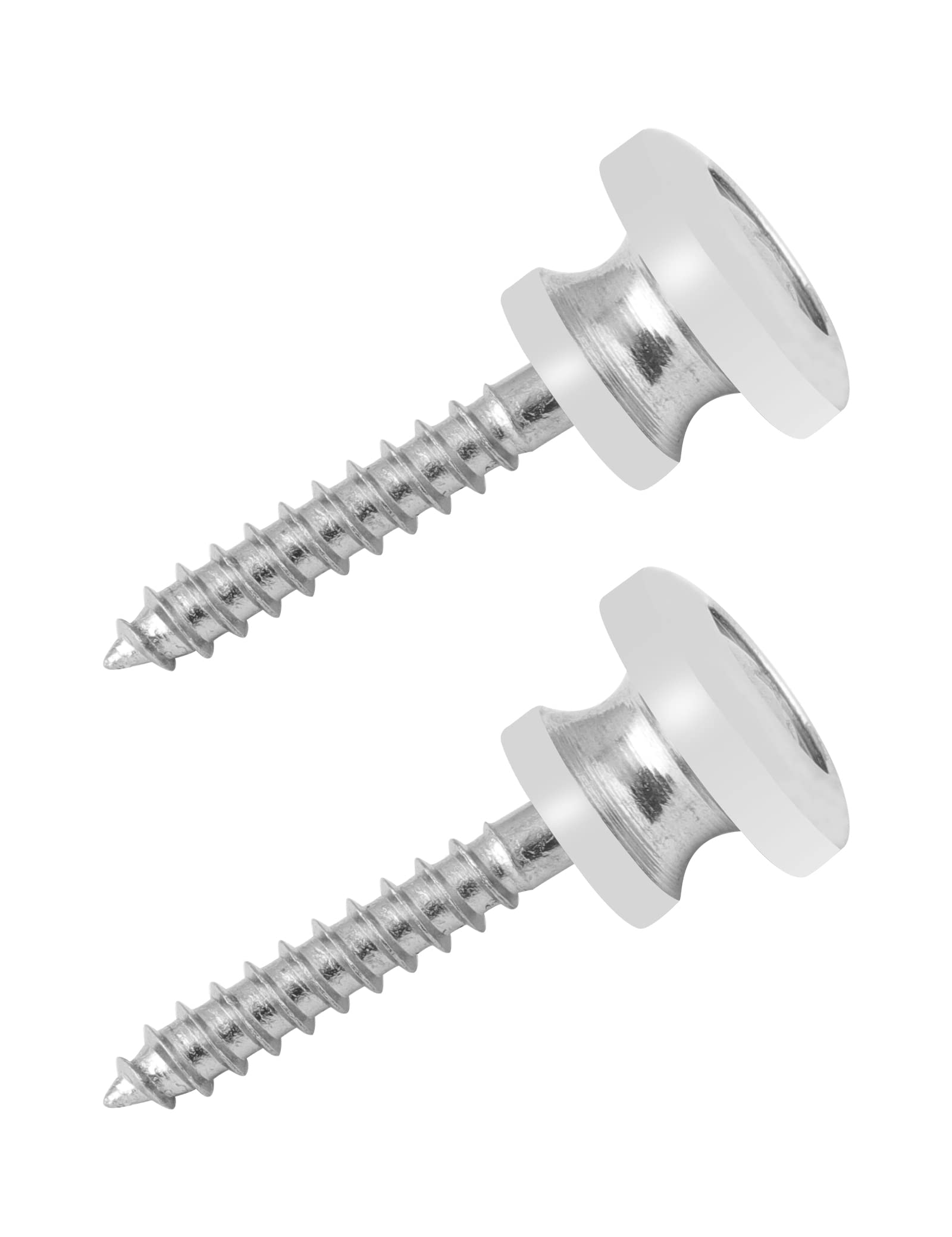 Rubatone Guitar Strap Buttons & End Pins Set (2-Pack) - Chrome Mushroom Head Strap Pins for Acoustic, Electric Guitar, Banjo & Ukulele - Secure & Comfortable Instrument Accessories for Live Performances & Practice Sessions