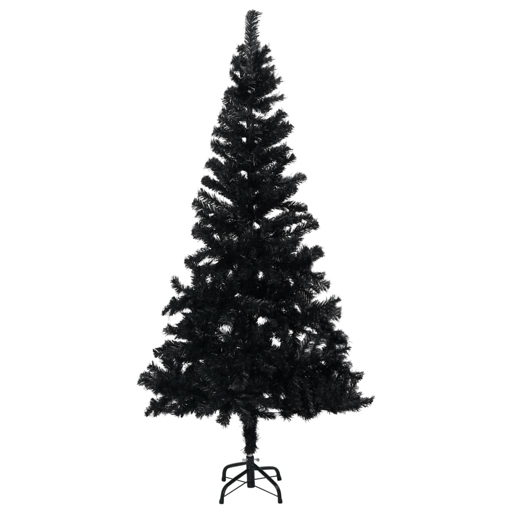 Premium 6ft Artificial Christmas Tree with Metal Stand - Black PVC Branches for Holiday Decor | Perfect for Home, Office & Party Decorations