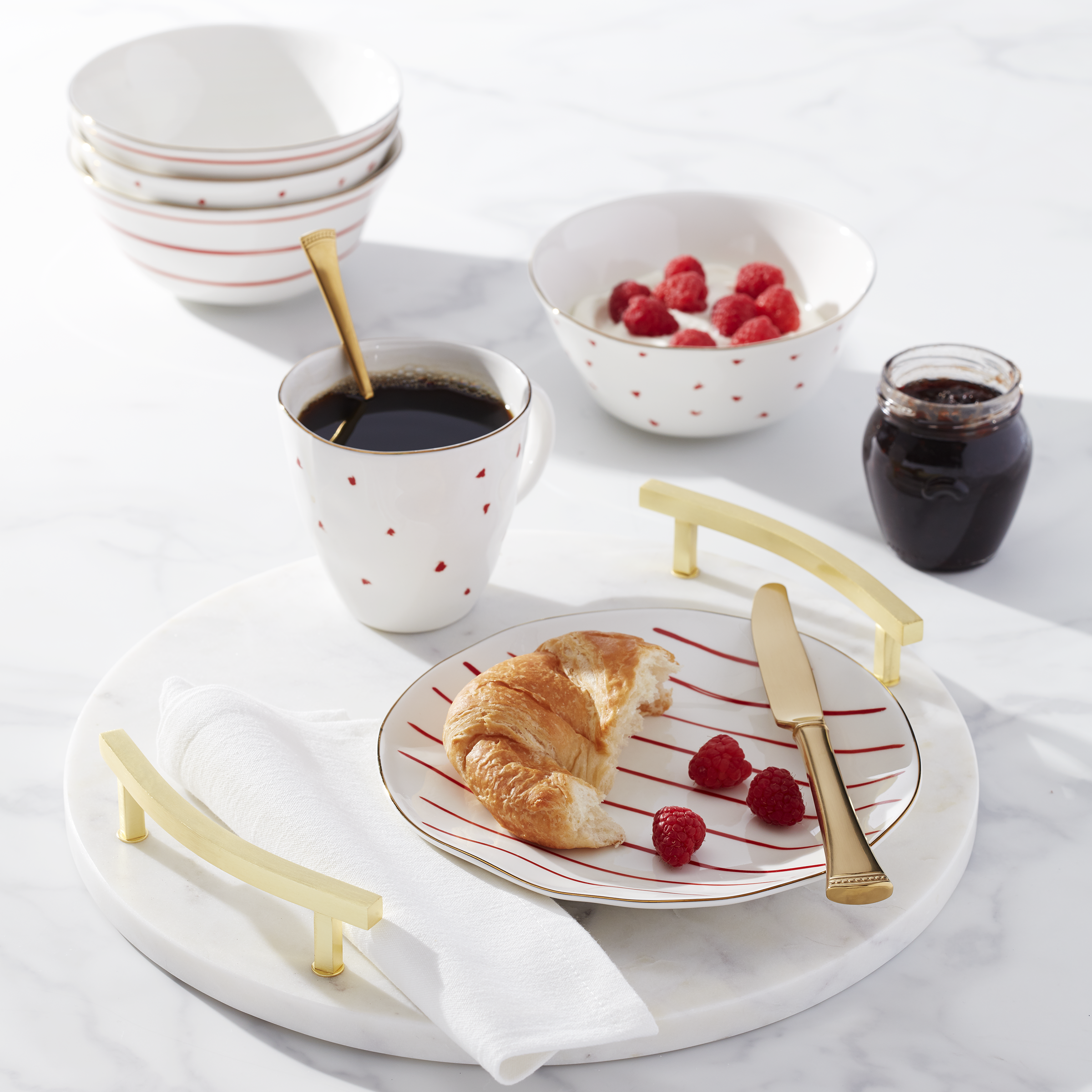 Garnet Bay 12-Piece Dessert Plate Set - Elegant Serving Dishes for Cakes, Pastries & Treats - Perfect for Dinner Parties, Tea Time & Special Occasions