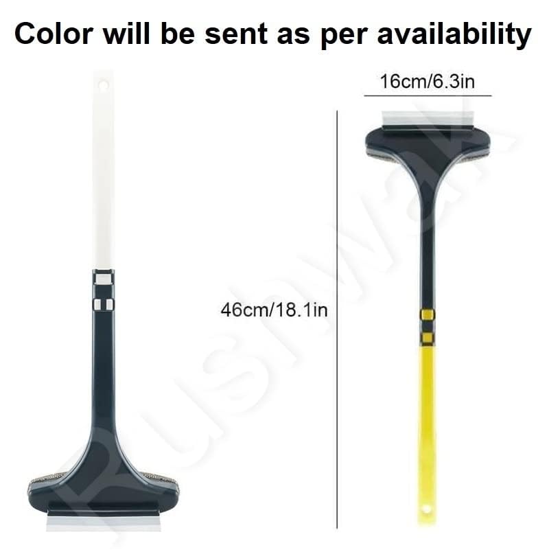 Rushwak 2-in-1 Multifunctional Window Cleaning Brush - Mesh Cleaner & Wiper with Extended Handle for Windows, Screens & Glass - Double-Sided Design, Durable Net Cleaner (Multi Color, Pack of 1) - Perfect for Home, Office & Outdoor Use
