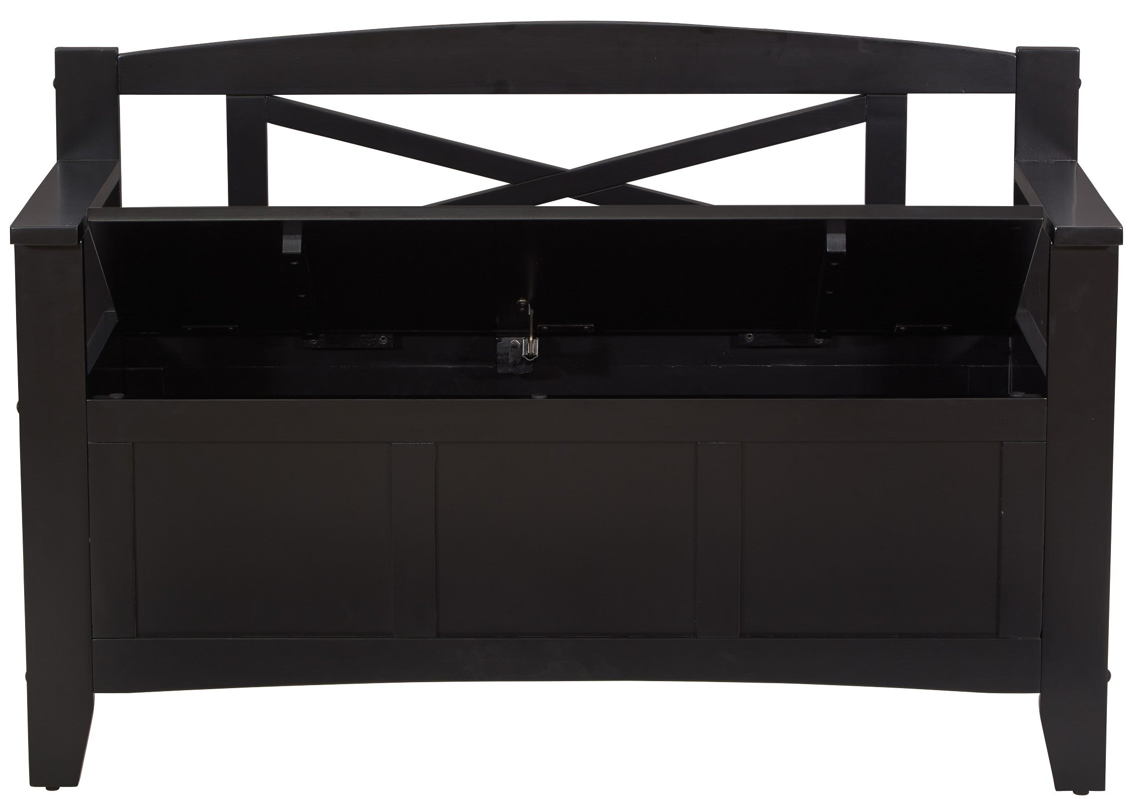 OSP Designs Modern Metro Entryway Bench in Black - Stylish and Durable Hallway Seating for Small Spaces [MET42] - Perfect for Entryways, Hallways, and Mudrooms