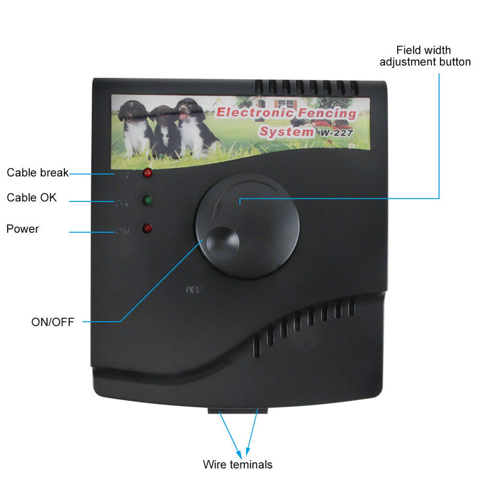 Electric Dog Fence - Safe & Effective Wireless Pet Containment System for Small, Medium & Large Dogs | Rechargeable Waterproof Collar Receiver | Above Ground & Underground Installation | Ideal for Backyards, Farms & Multi-Dog Households (Up to 3 Dogs)