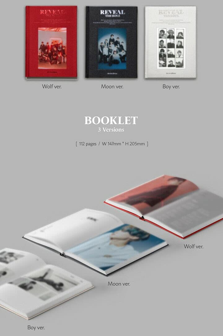 THE BOYZ [REVEAL] 1st Album [MOON] Version 1 - K-Pop CD with 112p Photobook, Postcard, Film Photo Card, Selfie Card & Scratch Fortune Card | Sealed with Tracking Number | Perfect for K-Pop Collectors & Gift Giving