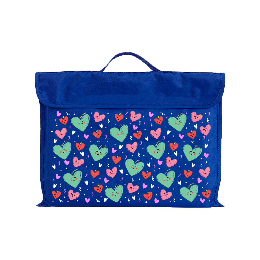 Sweet Hearts Eco-Friendly Reusable Library Book Bag - Perfect for School, Shopping & Groceries