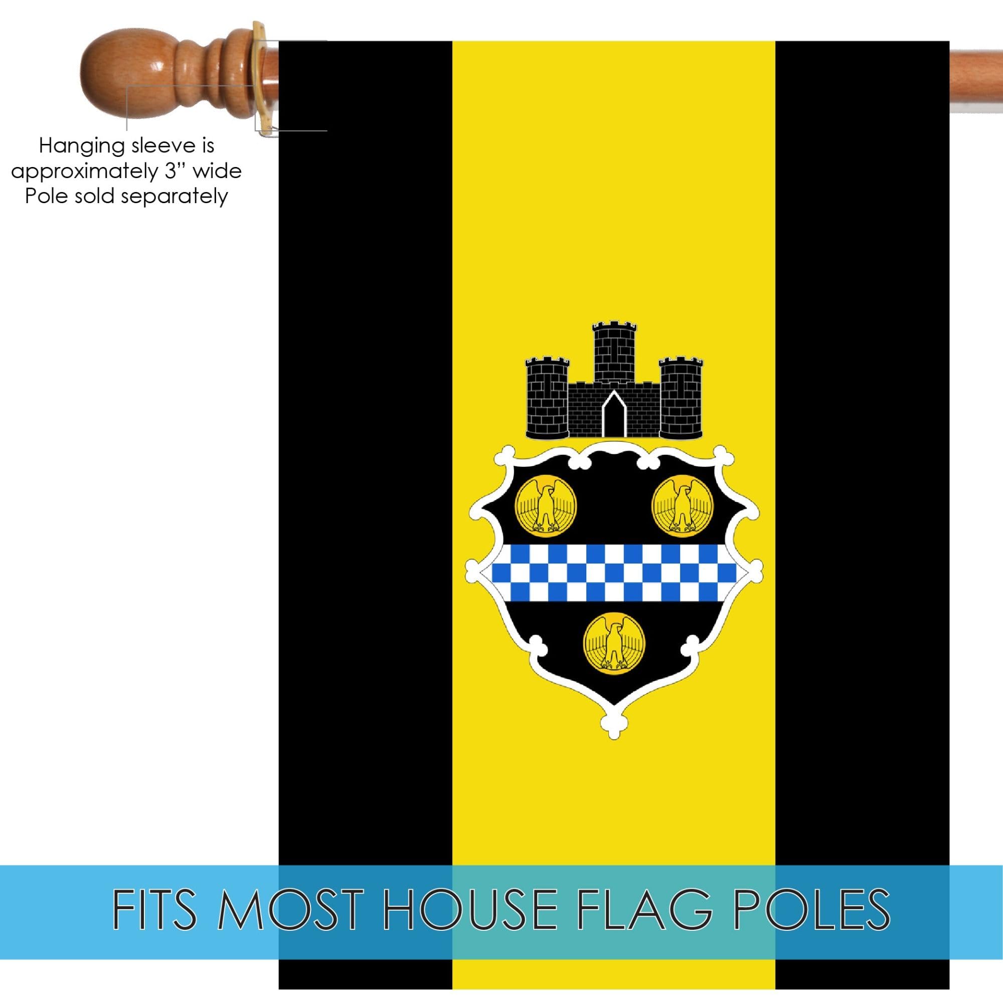 Toland Home Garden Pittsburgh City 28 x 40 Inch Decorative Pennsylvania Town Gold Regional Garden Flag - Perfect for Outdoor Patio, Yard Decor & Seasonal Home Display