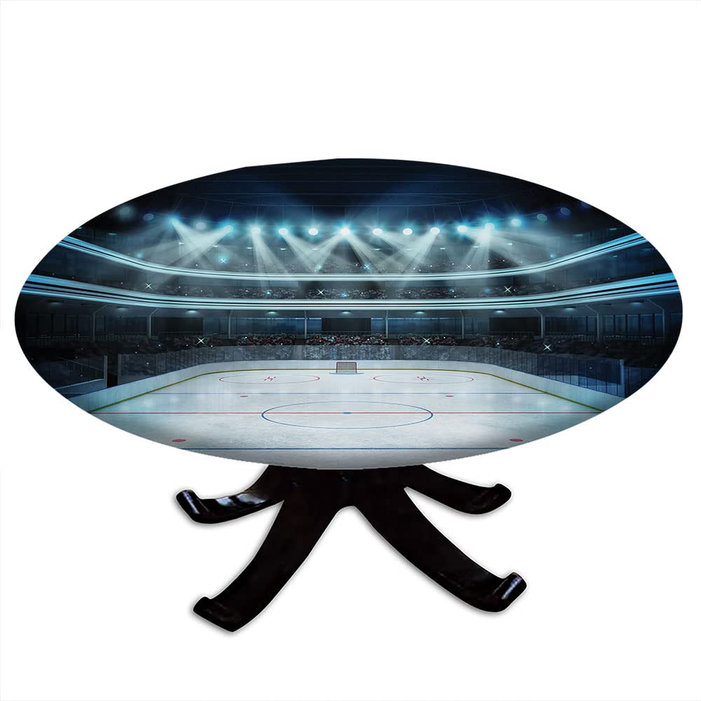 Elastic Edge Hockey Round Tablecloth - 56