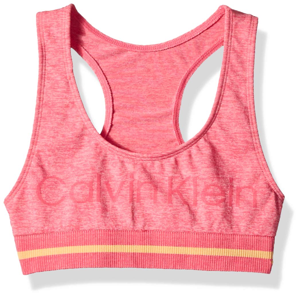 Calvin Klein Girls' Seamless Sports Bra for Kids - Comfortable Workout & Activewear for Running, Yoga, and Gym Training