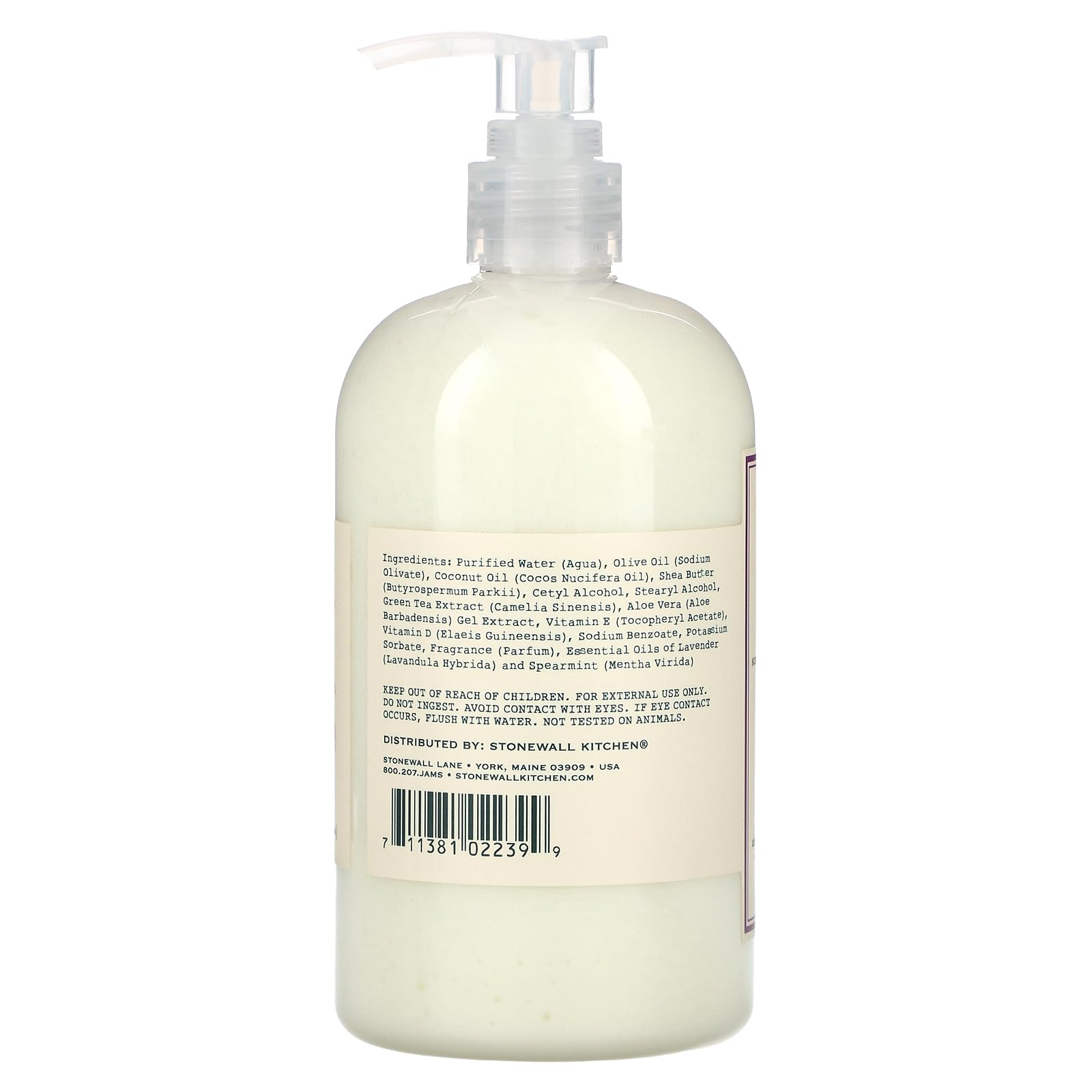 Stonewall Kitchen Lavender Mint Hand Lotion - 16.9 oz Moisturizing Cream with Natural Ingredients for Dry Skin Care - Perfect for Home, Office & Travel Use