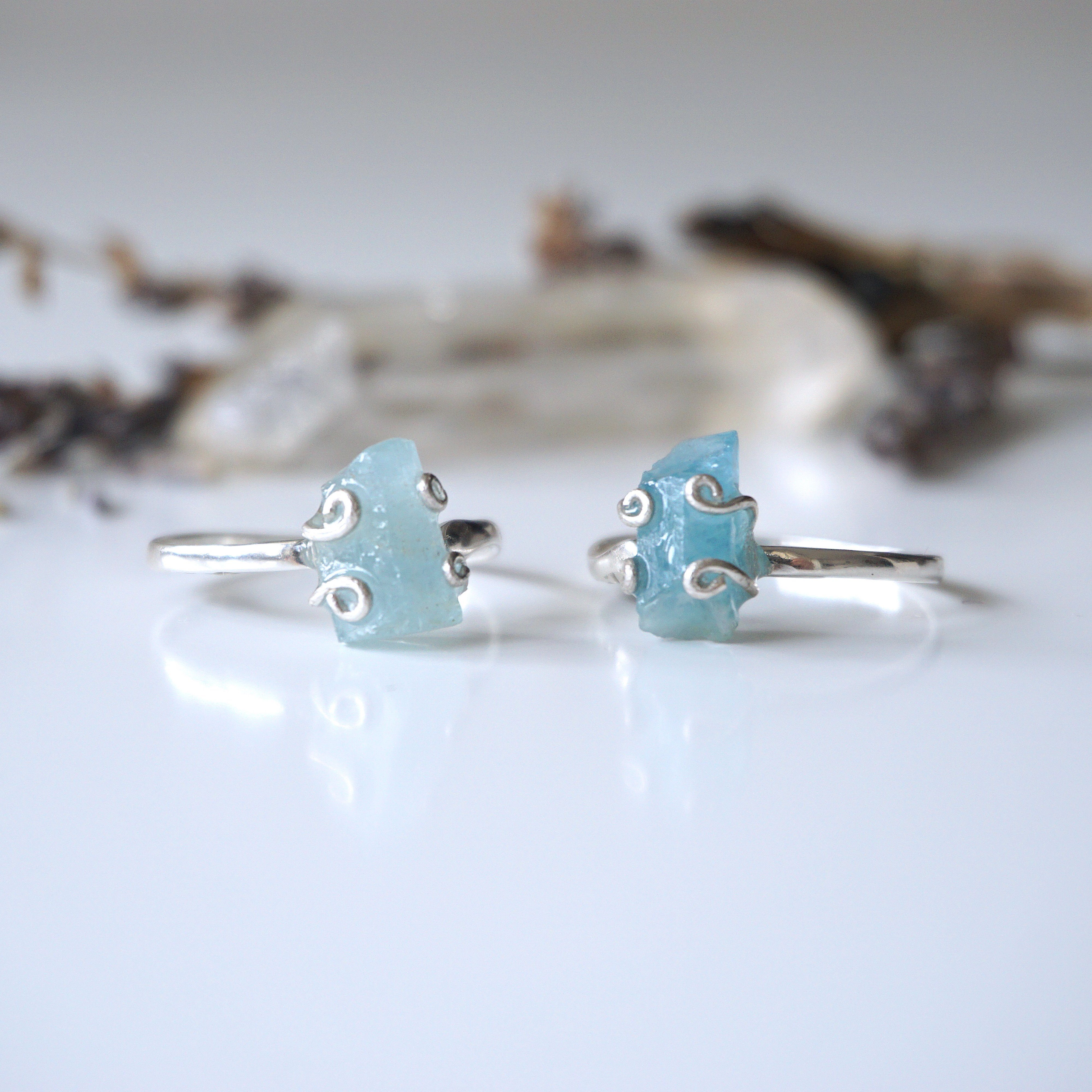 Elegant Aquamarine Adjustable Ring - Sterling Silver Jewelry for Women - Perfect for Weddings, Parties & Everyday Wear