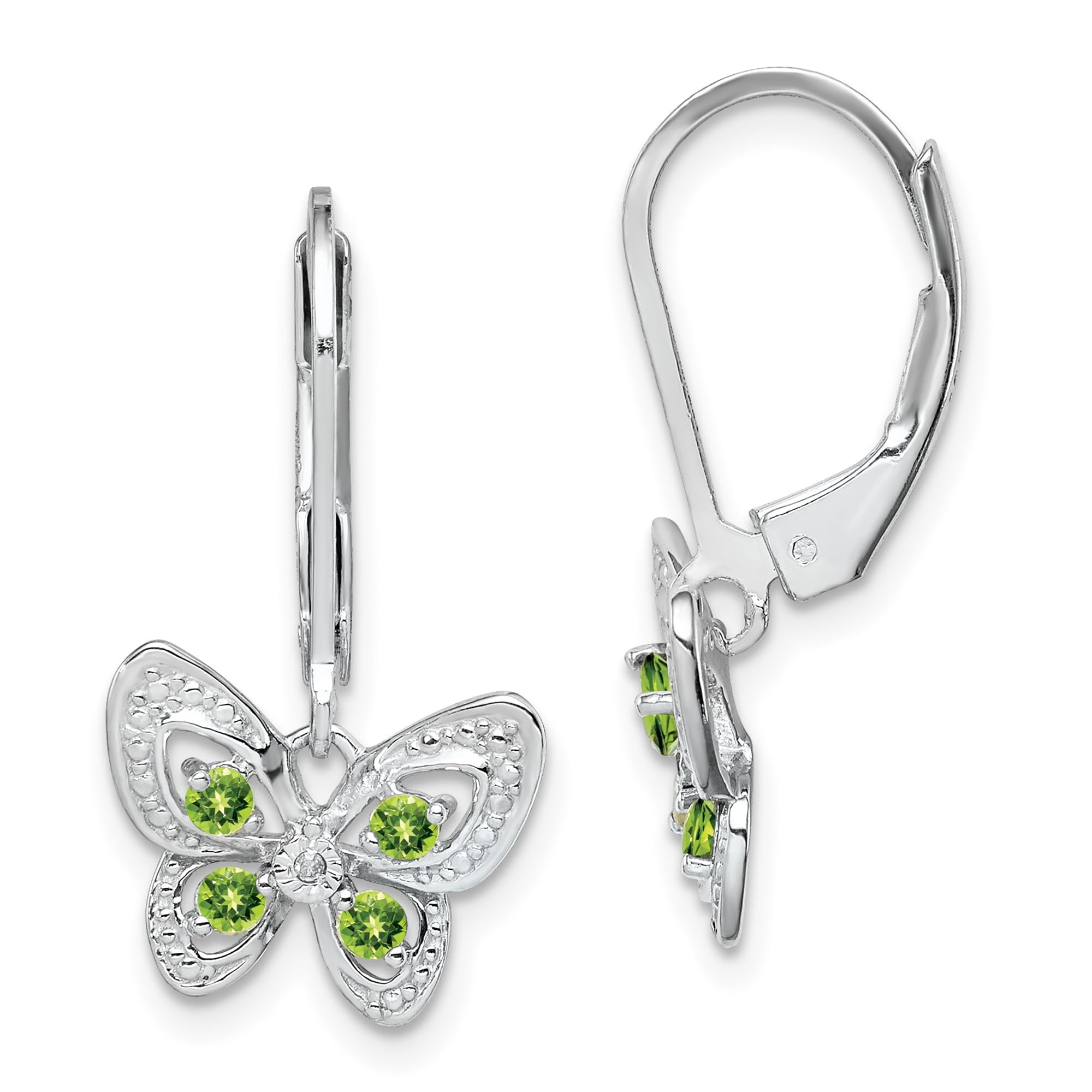 925 Sterling Silver Green Peridot Diamond Drop Dangle Earrings for Women - Elegant Handmade Jewelry Gift for Birthday, Anniversary & Special Occasions