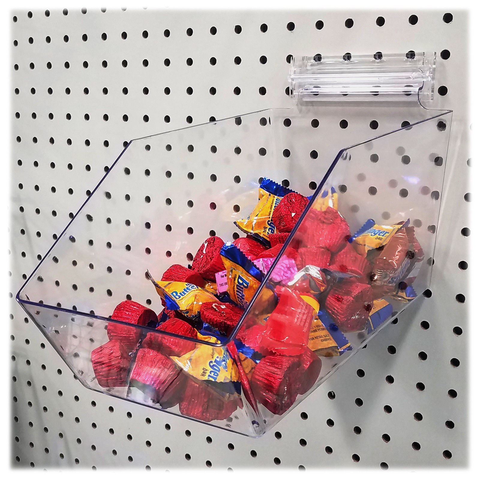 Clear Acrylic Pegboard Bins for Wall Storage - 6
