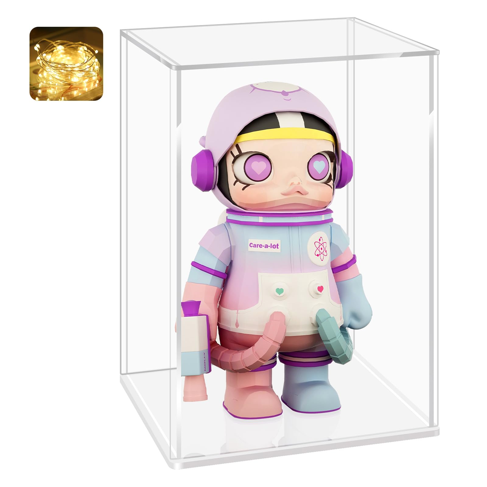 Premium Acrylic Display Case for Collectibles - Dustproof & Seamless Design, 12.6x12.6x15.7 Inch with Thick White Base - Perfect for Lego Sets 21349 & 43244 - Ideal for Showcasing Action Figures, Funko Pops, and Valuable Collections in Home or Office Display