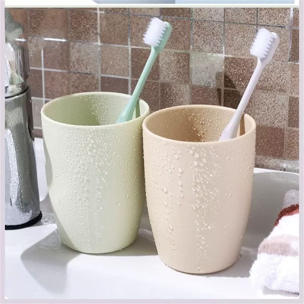 4-Piece Mouthwash Cups Set - Durable Toothbrush & Rinsing Cups for Bathroom, Travel, and Home Use - BPA-Free Plastic Dental Care Accessories for Families & Kids (Blue/White)