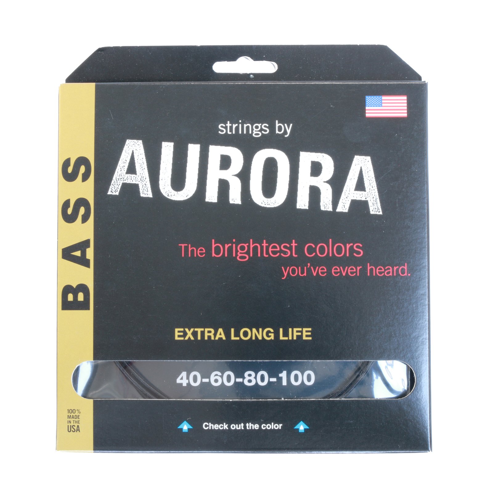 **Premium Aurora Colored Bass Guitar Strings (AURBLK40-100) – High-Quality, Durable & Vibrant Tones for Rock, Jazz & Studio Performances**