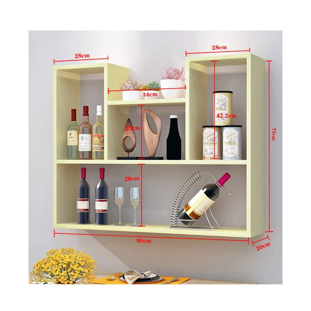 White Maple Wall Mounted Bookshelf - 60x90cm Durable Floating Shelf for Living Room, Bedroom & Office - Space Saving Decorative Storage Solution for Books, Plants & Home Decor
