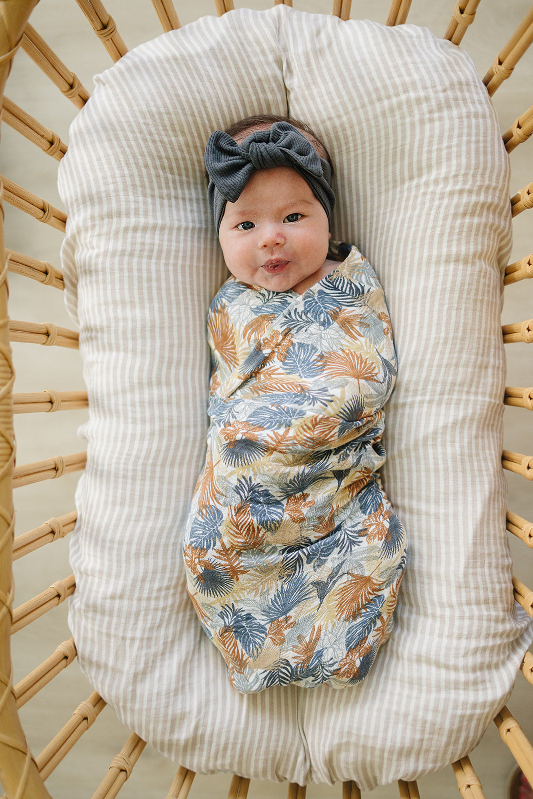 Paradise Palms Muslin Swaddle Blanket - Soft Breathable Baby Wrap for Newborns - Perfect for Swaddling, Nursing, Stroller & Photo Shoots