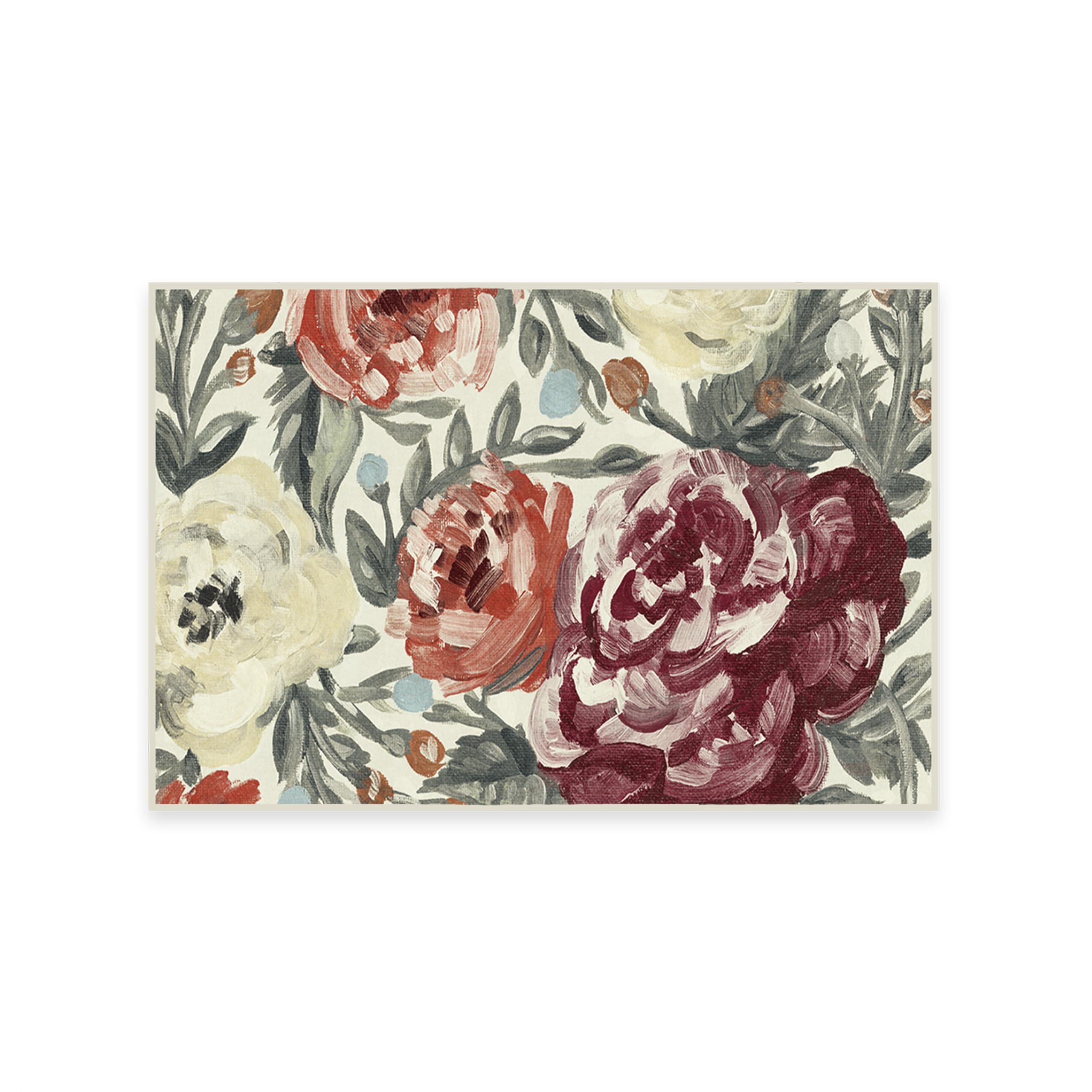 Ruggable Washable 2x3 Area Rug | Camellia Currant Pattern | Non-Slip Gripper Pad Included | Premium Machine Washable Rug for Living Room, Bedroom, Kitchen, Office & Classroom | Perfect for High-Traffic Areas & Pet-Friendly Homes