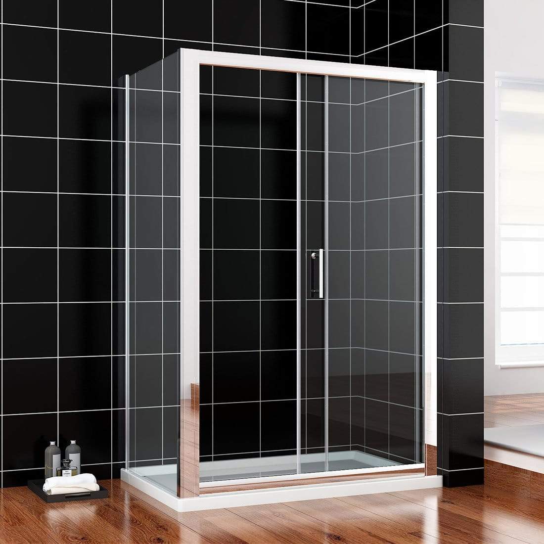 Elegant Framed Shower Sliding Screen - Adjustable Glass Shower Door for Bathroom | Perfect for Modern Home & Spa Style Bathrooms