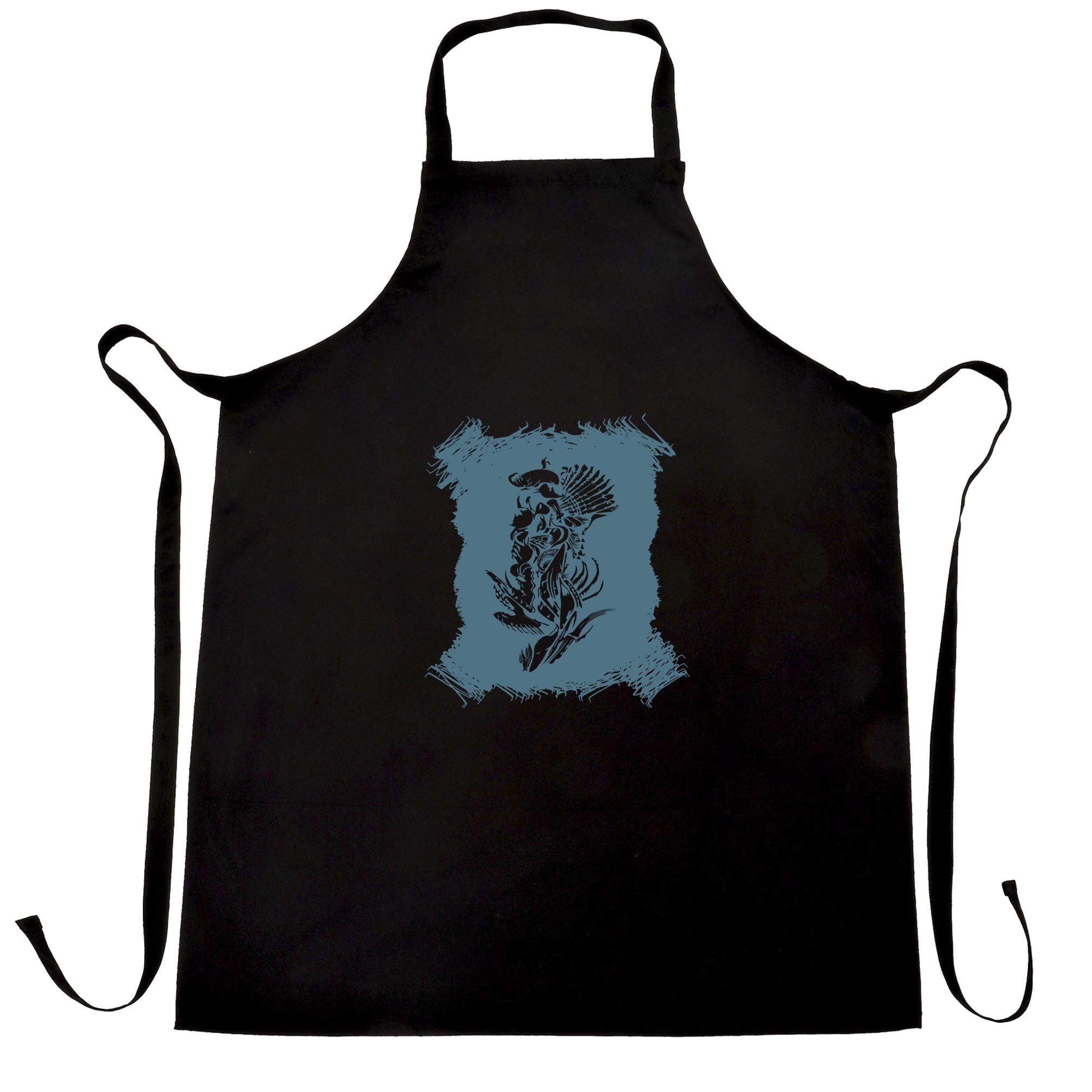 Abstract Tribal Art Chef's Apron - Native American Indian Inspired Kitchen Apron - Black One Size Adjustable - Perfect for Cooking, Baking, BBQ & Home Kitchen Use