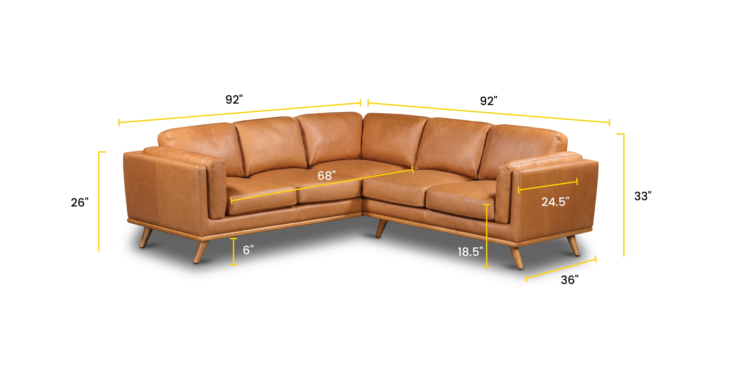 Stylish Cadiz Corner Sectional Sofa - Modern L-Shaped Couch for Living Room, Lounge & Family Room - Comfortable Fabric Upholstery, Durable Frame - Perfect for Small Spaces & Home Decor