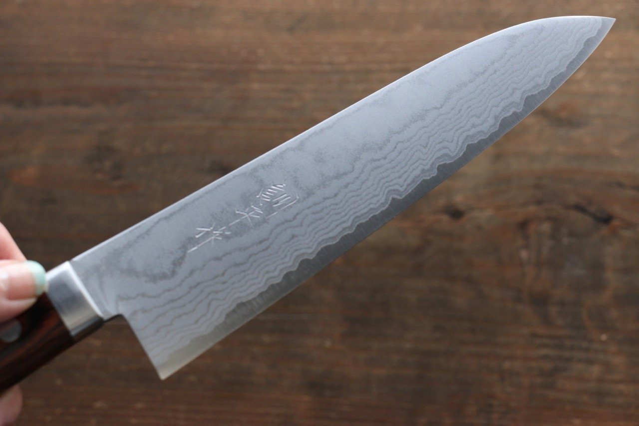 Premium Kunihira VG1 Damascus Gyuto Japanese Chef Knife 180mm - High Carbon Stainless Steel Kitchen Knife for Professional Chefs & Home Cooking - Perfect for Slicing, Dicing & Meat Cutting